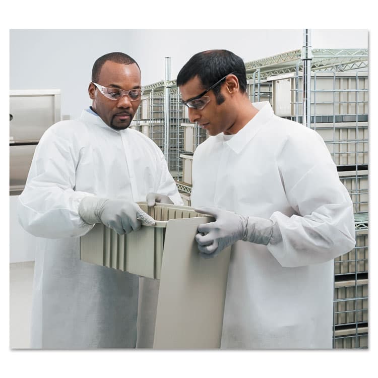 KIMBERLY-CLARK PROFESSIONAL A20 Breathable Particle Protection Lab Coat, Snap Closure/Open Wrists/Pockets, Large, White, 25/Carton (ANS10029) thumbnail 2
