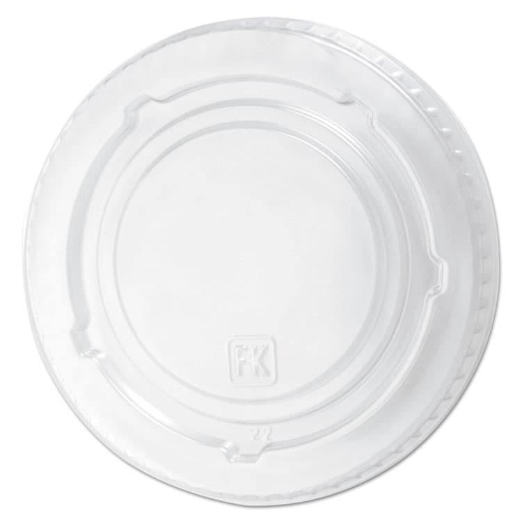 FABRI-KAL Kal-Clear/Nexclear Drink Cup Lids, Flat Lid with No Slot, Fits 12 oz to 20 oz Cold Cups, Plastic, Clear, 1,000/Carton (FABLKC1220F)