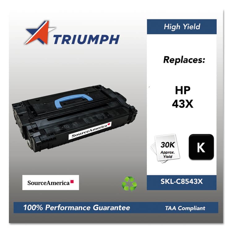 TRI INDUSTRIES NFP 751000NSH0354 Remanufactured C8543X (43X) High-Yield Toner, 30,000 Page-Yield, Black (SKLC8543X)