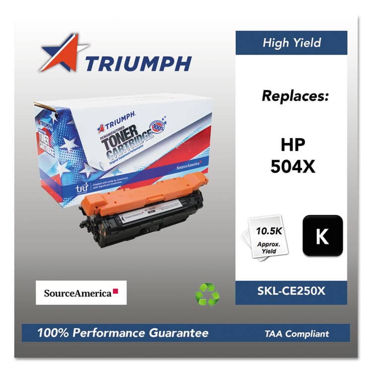 TRI INDUSTRIES NFP 751000NSH1104 Remanufactured CE250X (504X) High-Yield Toner, 10,500 Page-Yield, Black (SKLCE250X)