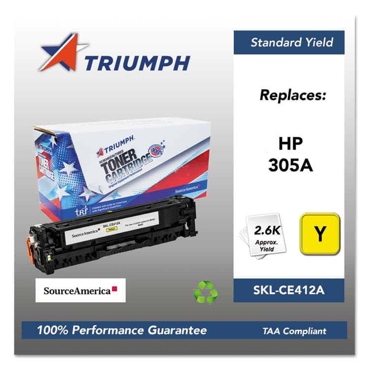 TRI INDUSTRIES NFP 751000NSH1286 Remanufactured CE412A (305A) Toner, 2,600 Page-Yield, Yellow (SKLCE412A)