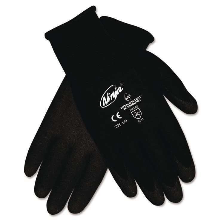 MCR SAFETY Ninja HPT Gloves, EN388: 4131, X-Large, Black, 12 Pairs (CRWN9699XLDZ)