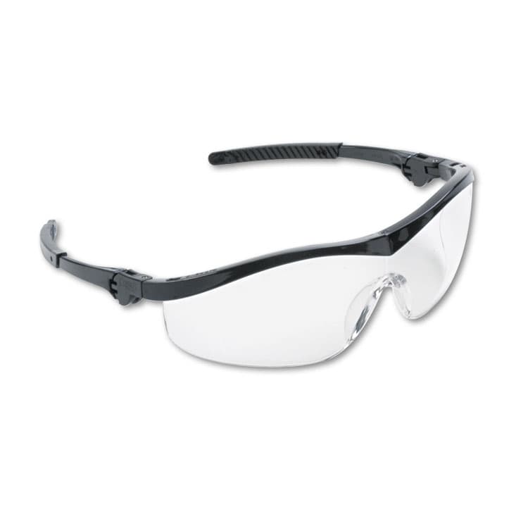 MCR SAFETY Storm Safety Glasses, Black Half Frame, Clear Single Lens, 12/Box (CRWST110)