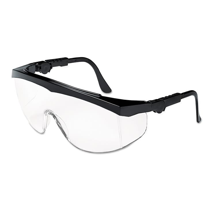 MCR SAFETY Tomahawk Safety Glasses, Black Half Frame OTG, Clear Single Lens, 12/Box (CRWTK110) thumbnail 2