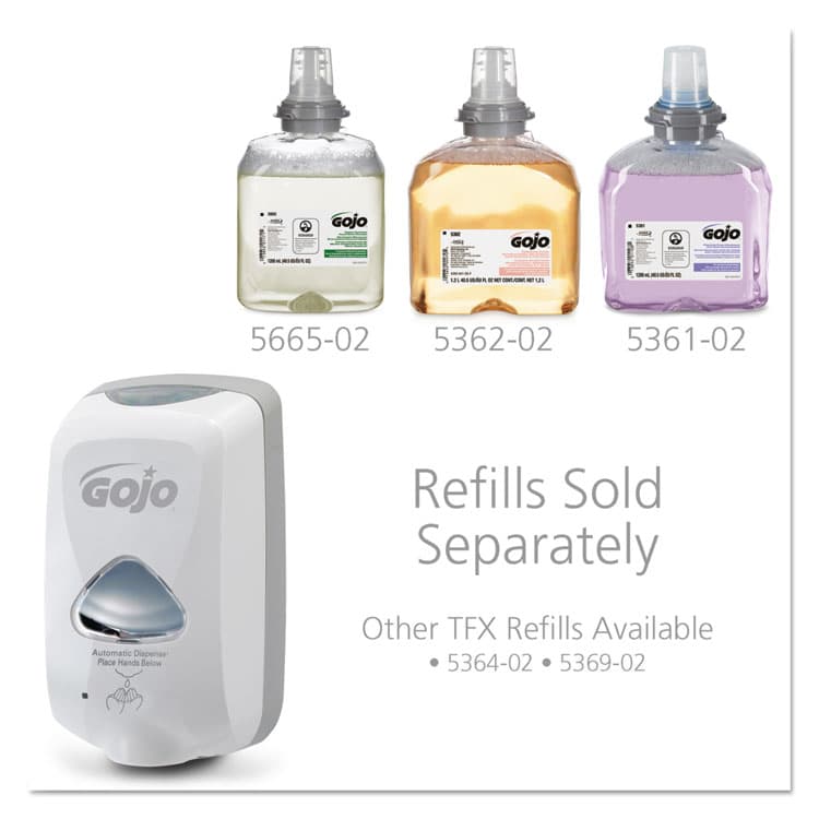 GO-JO INDUSTRIES TFX Touch-Free Automatic Foam Soap Dispenser, 1,200 mL, 4.1 x 6 x 10.6, Gray (GOJ274012) thumbnail 2