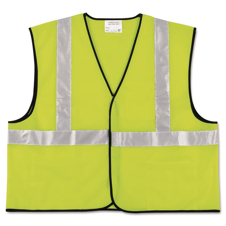 MCR SAFETY Class 2 Safety Vest, Polyester, 2X-Large, Fluorescent Lime with Silver Stripe (CRWVCL2SLXL2)