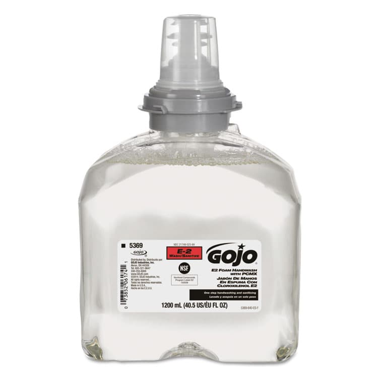GO-JO INDUSTRIES E2 Foam Handwash with PCMX Refill for TFX Dispensers, Fragrance-Free, 1,200 mL, 2/Carton (GOJ536902)