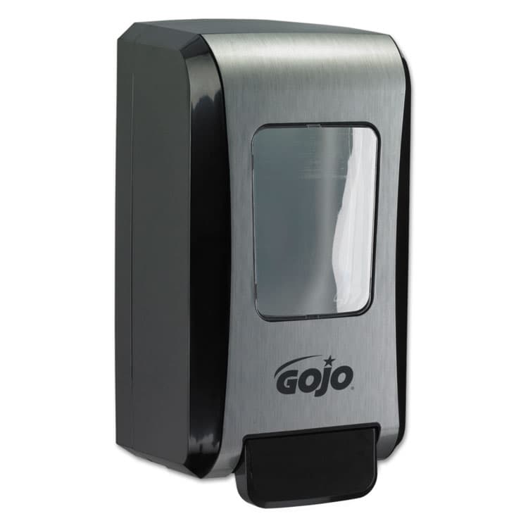 GO-JO INDUSTRIES FMX-20 Soap Dispenser, 2 L, 6.5 x 4.7 x 11.7, Black/Chrome, 6/Carton (GOJ527106)