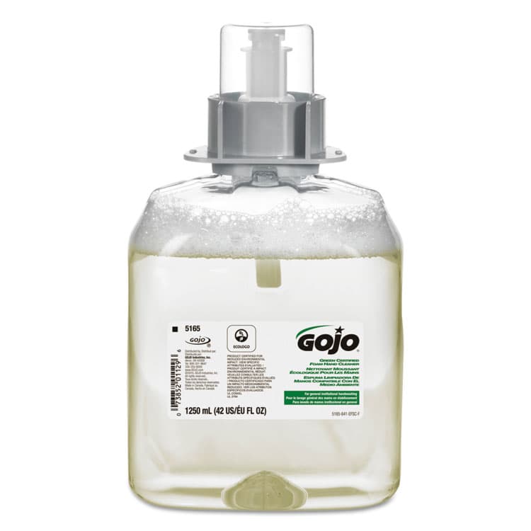 GO-JO INDUSTRIES Green Certified Foaming Hand Cleaner Refill, For FMX-12 Dispenser, Unscented, 1,250 mL (GOJ516504EA)