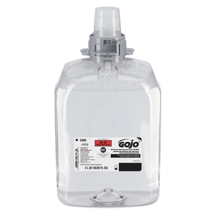 GO-JO INDUSTRIES E2 Foam Handwash Refill with PCMX for FMX-20 Dispensers, Fragrance-Free, 2,000 mL, 2/Carton (GOJ526902)
