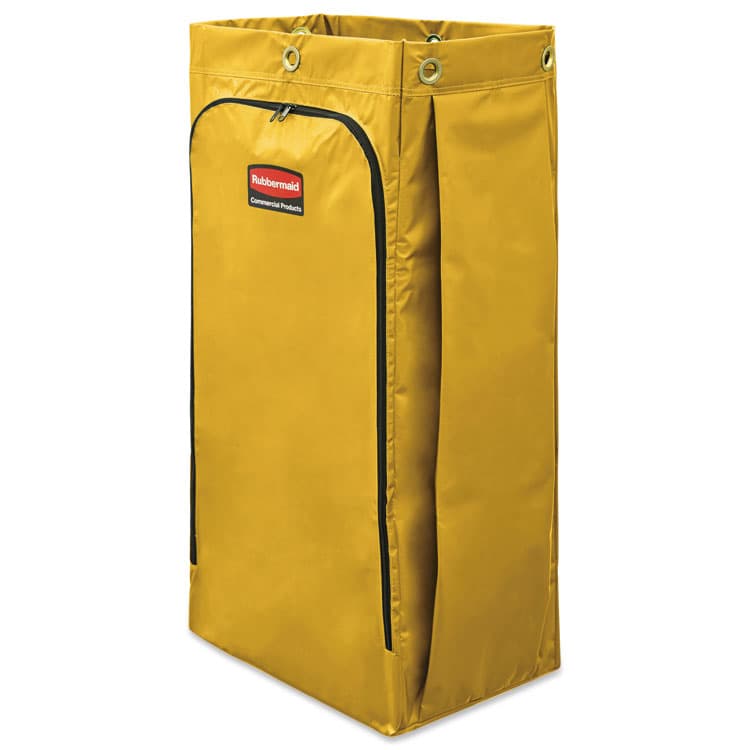 RUBBERMAID COMMERCIAL PROD. Vinyl Cleaning Cart Bag for Rubbermaid Commercial 9T76, 9T77 and 9T78, 34 gal, 17.5" x 10.5" x 33", Yellow (RCP1966881)
