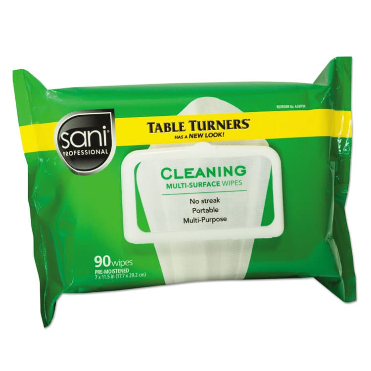 SANI PROFESSIONAL Multi-Surface Cleaning Wipes, 1-Ply, 11.5 x 7, Fresh Scent, White, 90 Wipes/Pack, 12 Packs/Carton (NICA580FW) thumbnail 2