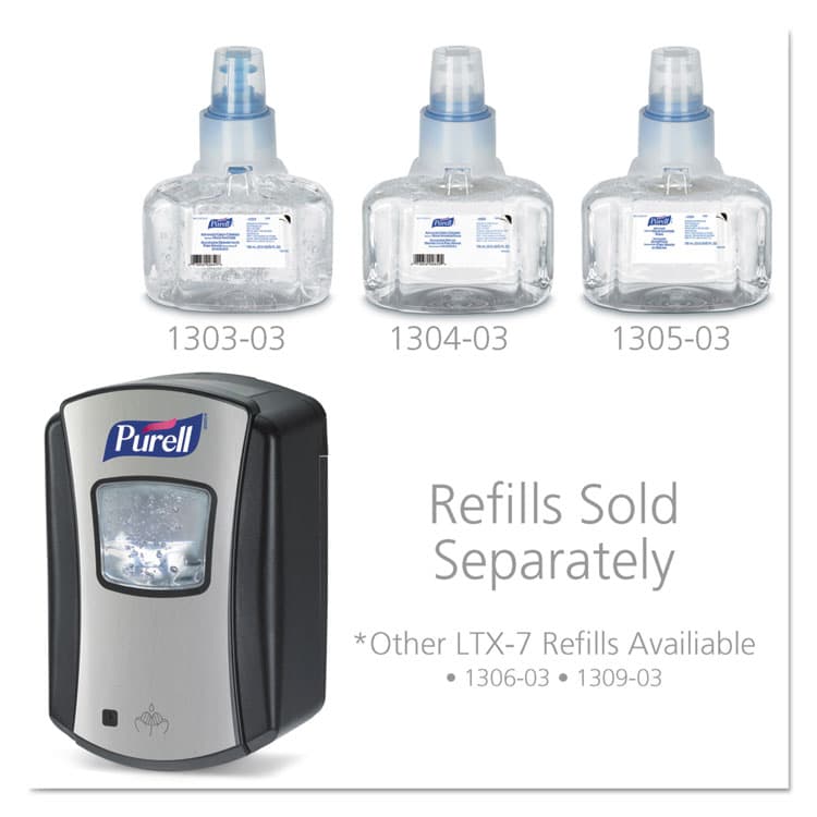 GO-JO INDUSTRIES LTX-7 Touch-Free Dispenser, 700 mL, 5.75 x 4 x 4.88, Chrome/Black, 4/Carton (GOJ132804) thumbnail 2