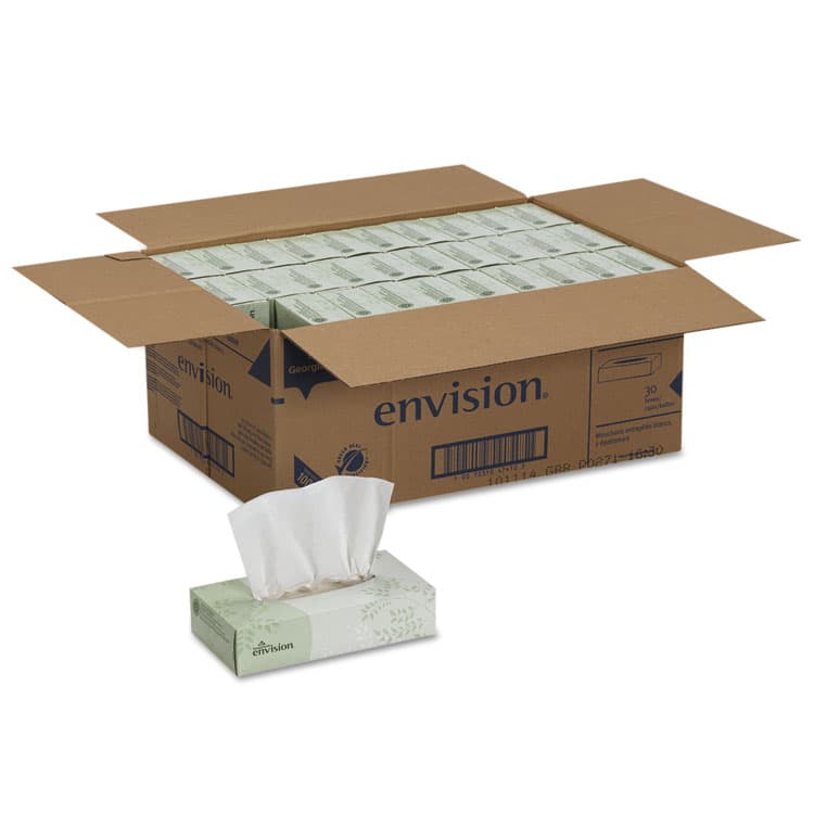 GEORGIA PACIFIC Envision White Facial Tissue, 2-Ply, White, 100 Sheets/Box, 30 Boxes/Carton (GPC47410)