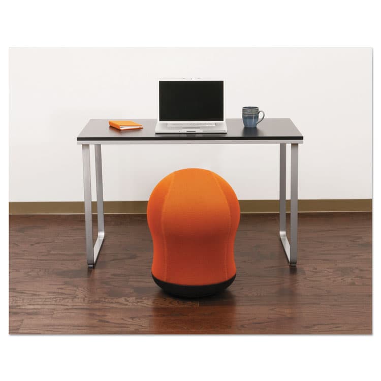 SAFCO PRODUCTS Zenergy Swivel Ball Chair, Backless, Supports Up to 250 lb, Orange Seat, Black Base (SAF4760OR) thumbnail 2