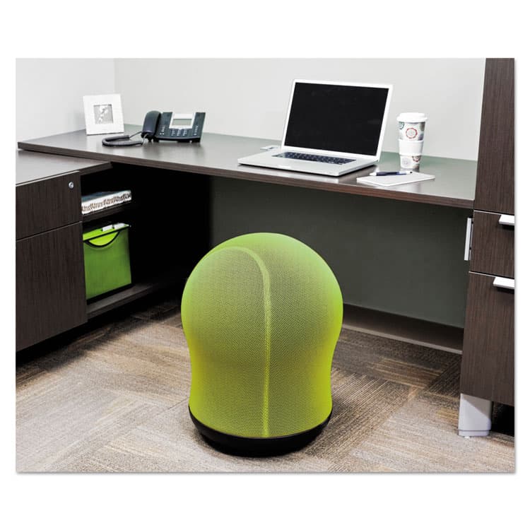 SAFCO PRODUCTS Zenergy Swivel Ball Chair, Backless, Supports Up to 250 lb, Green Seat, Black Base (SAF4760GN) thumbnail 2