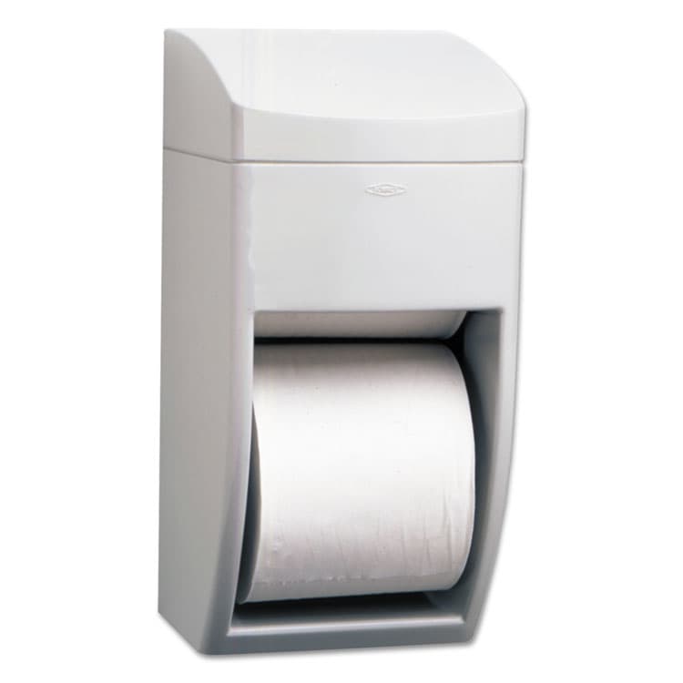 BOBRICK WASHROOM Matrix Series Two-Roll Tissue Dispenser, 6.25 x 6.88 x 13.5, Gray (BOB5288)