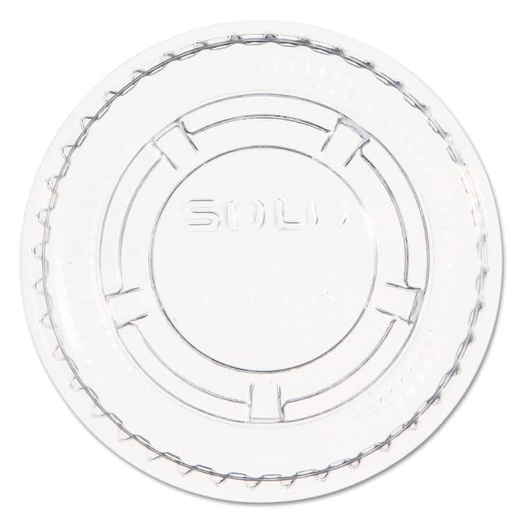 DART Portion/Souffle Cup Lids, Fits 0.5 oz to 1 oz Portion Cups, Plastic, Clear, 125/Pack, 20 Packs/Carton (DCCPL100N)
