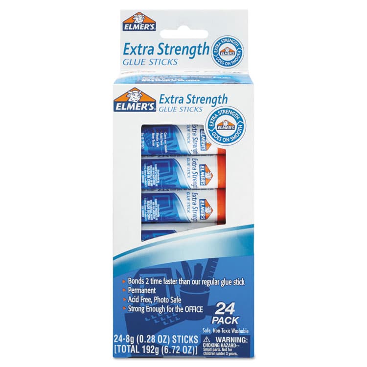 HUNT MFG. Extra-Strength Office Glue Stick, 0.28 oz, Dries Clear, 24/Pack (EPIE554)