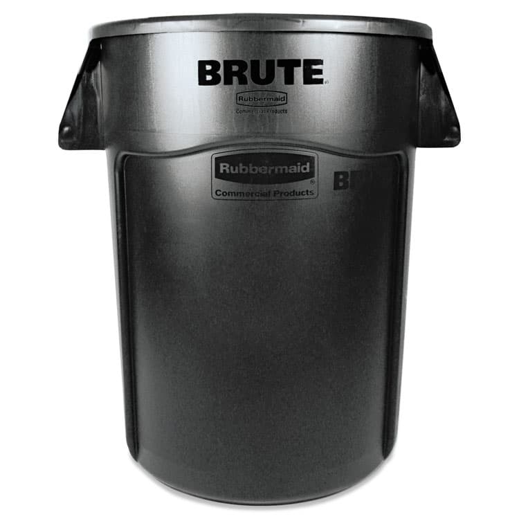 RUBBERMAID COMMERCIAL PROD. Vented Round Brute Container, 44 gal, Plastic, Black (RCP264360BK)