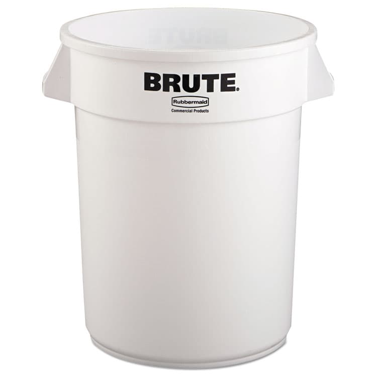 RUBBERMAID COMMERCIAL PROD. Vented Round Brute Container, 32 gal, Plastic, White (RCP2632WHI)
