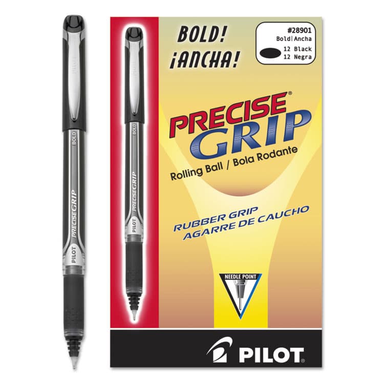 PILOT CORP. OF AMERICA Precise Grip Rollerball Pen, Stick, Bold 1 mm, Black Ink, Black Barrel (PIL28901) thumbnail 3