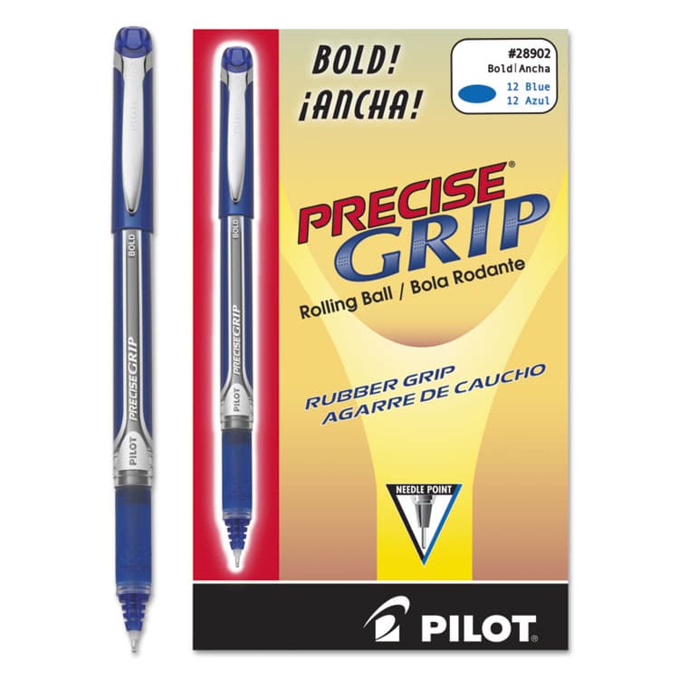 PILOT CORP. OF AMERICA Precise Grip Rollerball Pen, Stick, Bold 1 mm, Blue Ink, Blue Barrel (PIL28902) thumbnail 3
