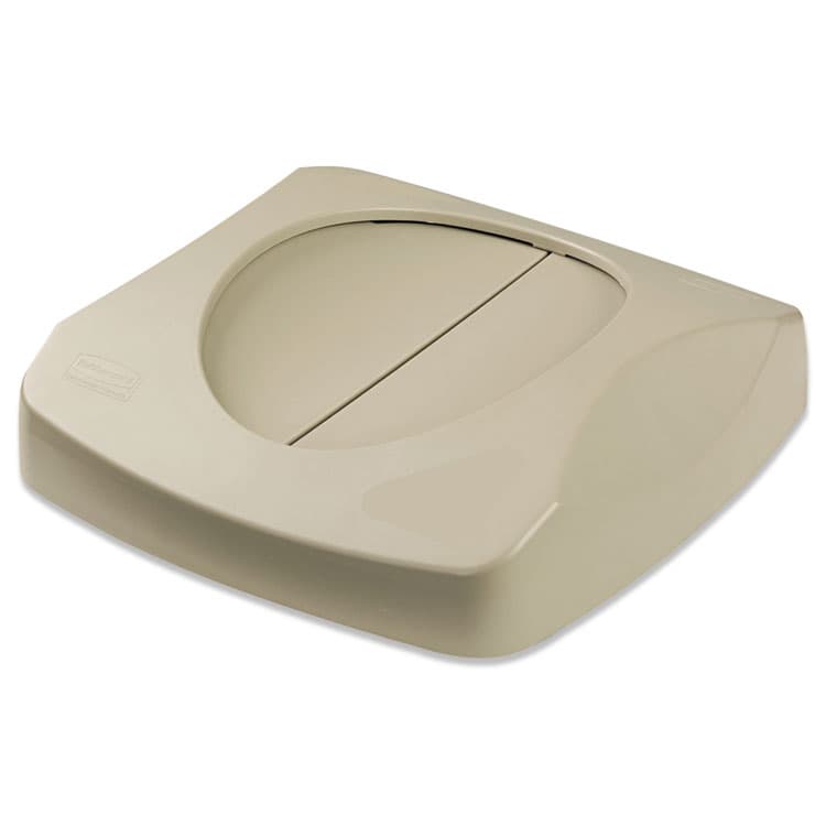 RUBBERMAID COMMERCIAL PROD. Swing Top Lid for Untouchable Recycling Center, 16" Square, Beige (RCP268988BG)