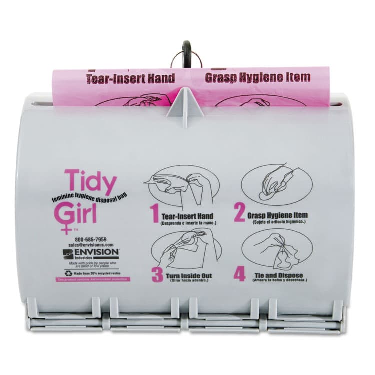 STOUT Plastic Feminine Hygiene Disposal Bag Dispenser, Gray (STOTGUDPV2)