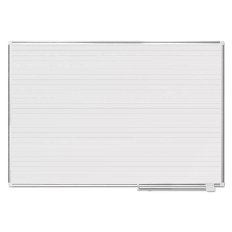 BI-SILQUE VISUAL COMMUNICATION PRODUCTS Ruled Magnetic Steel Dry Erase Planning Board, 72" x 48", White Surface, Satin Aluminum Frame (BVCMA2794830)