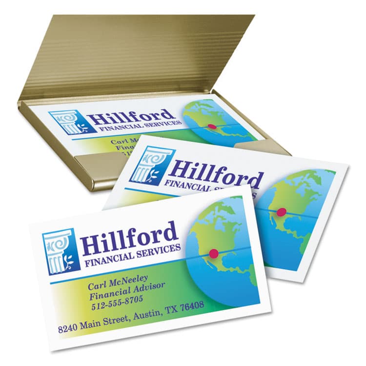 AVERY PRODUCTS CORPORATION True Print Premium Clean Edge Business Cards, Inkjet, 2 x 3.5, White, 10 Cards/Sheet, 40 Sheets/Box (AVE8877) thumbnail 2