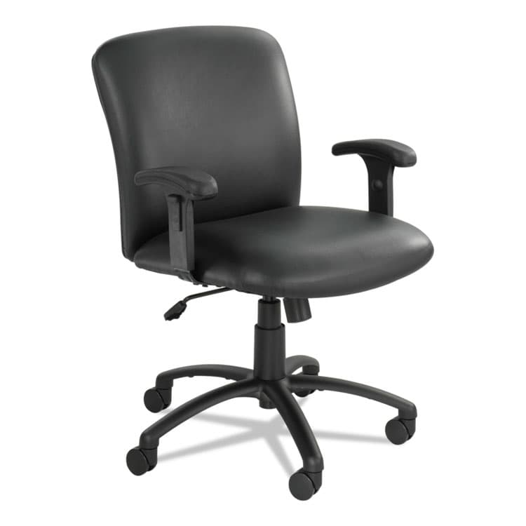 SAFCO PRODUCTS Uber Big/Tall Series Mid Back Chair, Vinyl, Supports Up to 500 lb, 18.5" to 22.5" Seat Height, Black (SAF3491BV) thumbnail 2