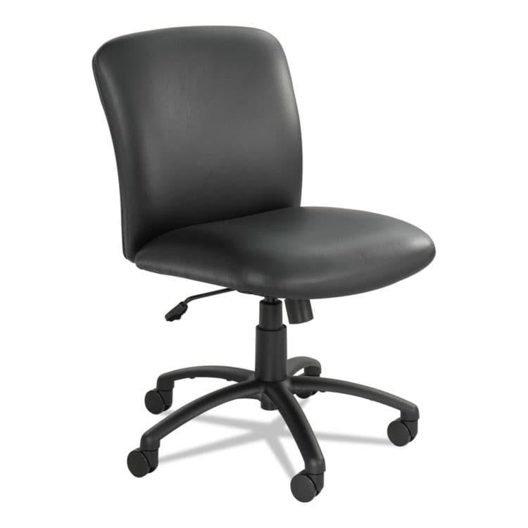 SAFCO PRODUCTS Uber Big/Tall Series Mid Back Chair, Vinyl, Supports Up to 500 lb, 18.5" to 22.5" Seat Height, Black (SAF3491BV)