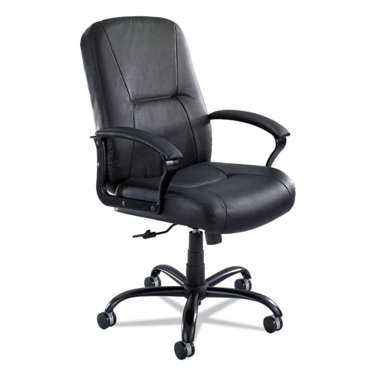 SAFCO PRODUCTS Serenity Big/Tall High Back Leather Chair, Supports Up to 500 lb, 19.5" to 22.5" Seat Height, Black (SAF3500BL)