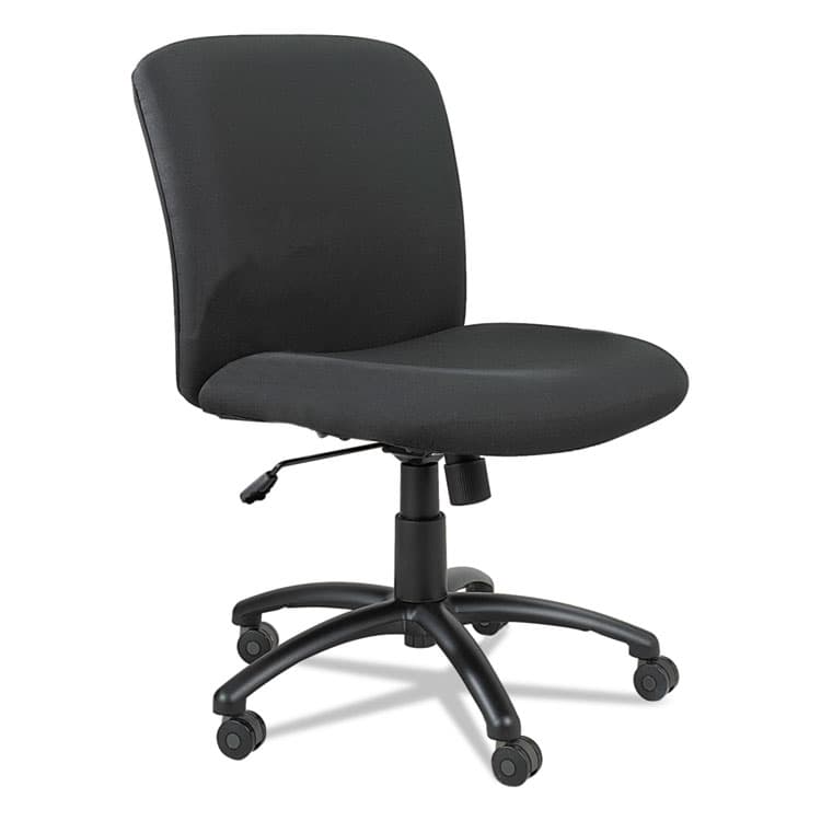 SAFCO PRODUCTS Uber Big/Tall Series Mid Back Chair, Fabric, Supports Up to 500 lb, 18.5" to 22.5" Seat Height, Black (SAF3491BL)