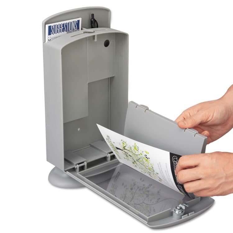 SAFCO PRODUCTS Customizable Plastic Suggestion Box, 7 x 5 x 14.5, Light Gray (SAF4233GR) thumbnail 4