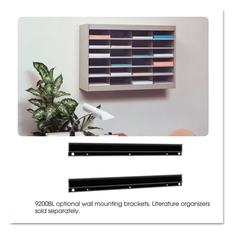 SAFCO PRODUCTS E-Z Stor Steel Project Centers, Wall Mount Bracket Set, Black (SAF9200BL) thumbnail 3