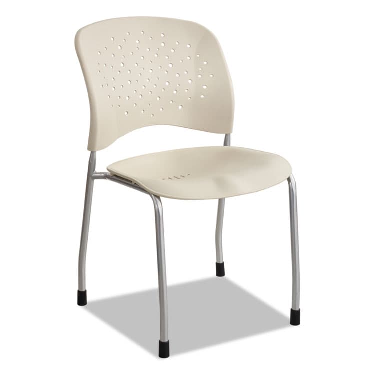 SAFCO PRODUCTS Reve Guest Chair with Straight Legs, 19" x 24.5" x 33.5", Latte Seat, Latte Back, Silver Base, 2/Carton (SAF6805LT)