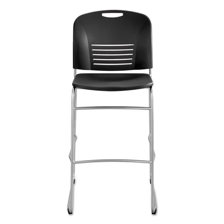 SAFCO PRODUCTS Vy Sled Base Bistro Chair, Supports Up to 350 lb, 30.5" Seat Height, Black Seat, Black Back, Silver Base (SAF4295BL) thumbnail 2