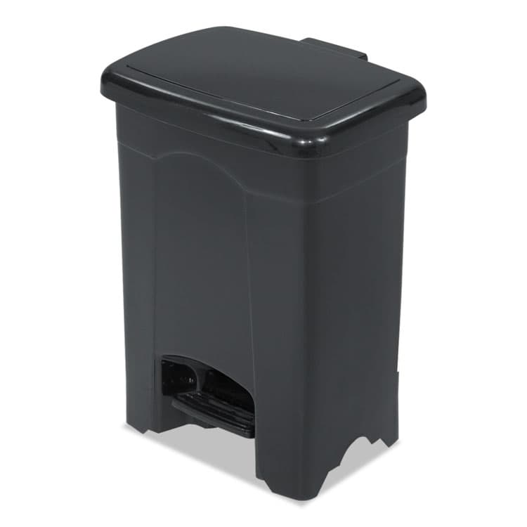 SAFCO PRODUCTS Plastic Step-On Receptacle, 4 gal, Plastic, Black (SAF9710BL)