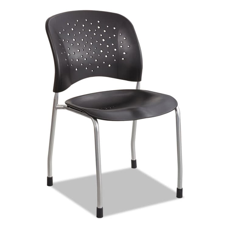 SAFCO PRODUCTS Reve Guest Chair with Straight Legs, 19" x 24.5" x 33.5", Black Seat, Black Back, Silver Base, 2/Carton (SAF6805BL)