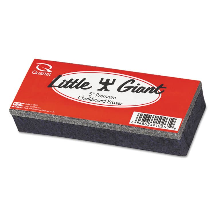 QUARTET MFG. Chalkboard Eraser, 5" x 2" x 1", Black/Red (QRT804526)