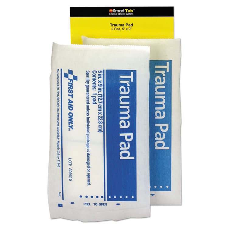 FIRST AID ONLY, . SmartCompliance Refill Trauma Pad, 5 x 9, White, 2/Bag (FAOFAE6024)