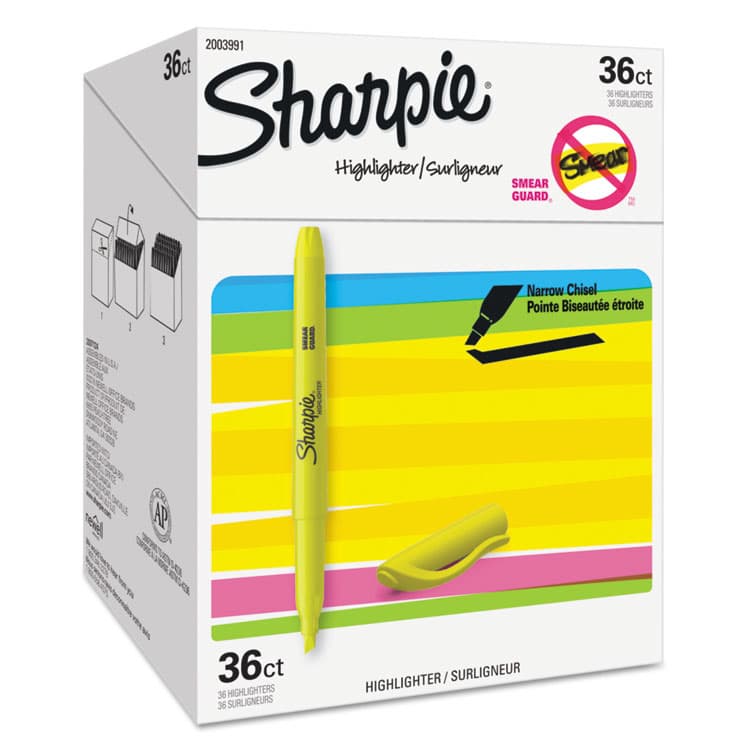 SANFORD Pocket Style Highlighter Value Pack, Yellow Ink, Chisel Tip, Yellow Barrel, 36/Pack (SAN2003991) thumbnail 2