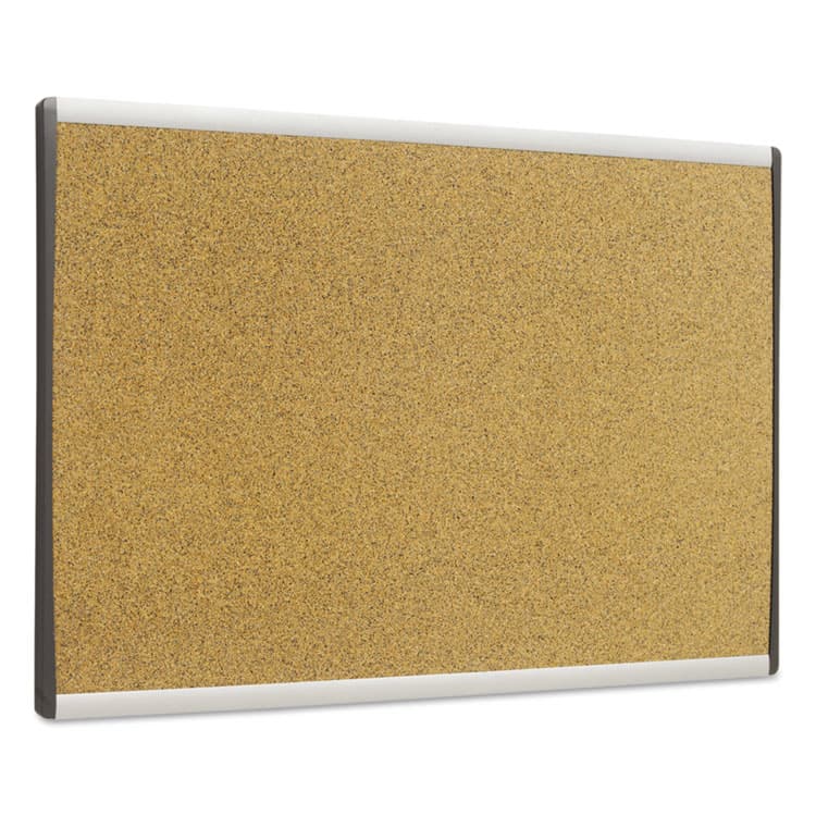 QUARTET MFG. ARC Frame Cubicle Board, Cork Bulletin, 30" x 18", Tan Surface, Satin Aluminum Frame (QRTARCB3018) thumbnail 3