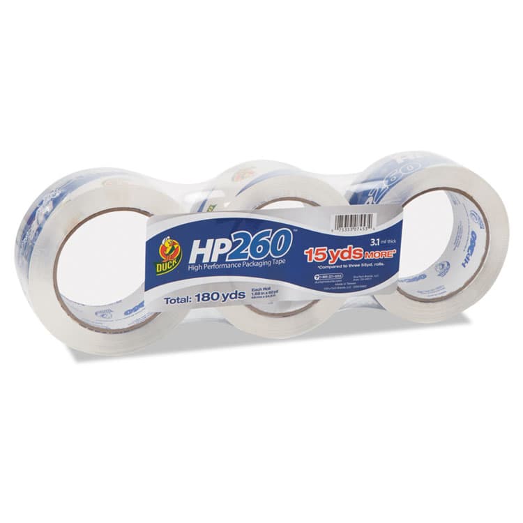 SHURTAPE TECHNOLOGIES HP260 Packaging Tape, 3" Core, 1.88" x 60 yds, Clear, 3/Pack (DUCHP260C03)