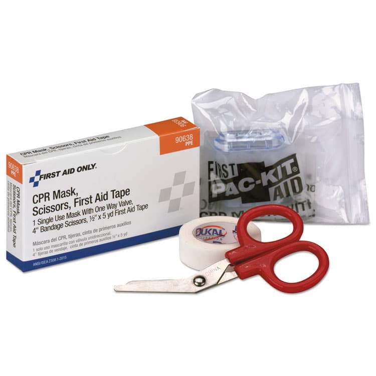 FIRST AID ONLY, . 24 Unit ANSI Class A+ Refill, CPR Breather, Scissors, Tape, 3 Pieces (FAO90638)