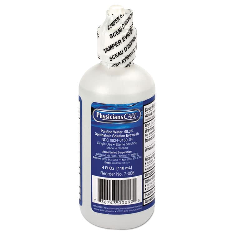 FIRST AID ONLY, . Refill for SmartCompliance General Business Cabinet, 4 oz Eyewash Bottle (FAOFAE7016)