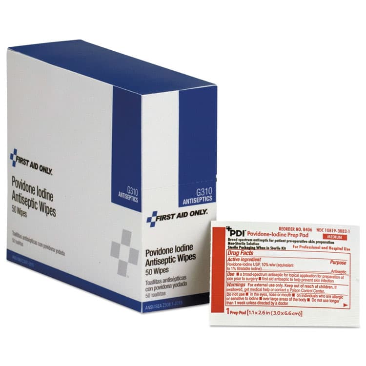 FIRST AID ONLY, . Refill for SmartCompliance General Business Cabinet, PVP Iodine, 50/Box (FAOG310)