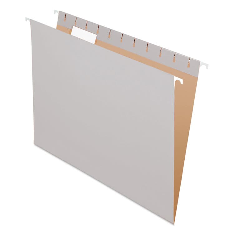 TOPS BUSINESS FORMS Colored Hanging Folders, Letter Size, 1/5-Cut Tabs, Gray, 25/Box (PFX81604)
